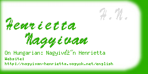 henrietta nagyivan business card